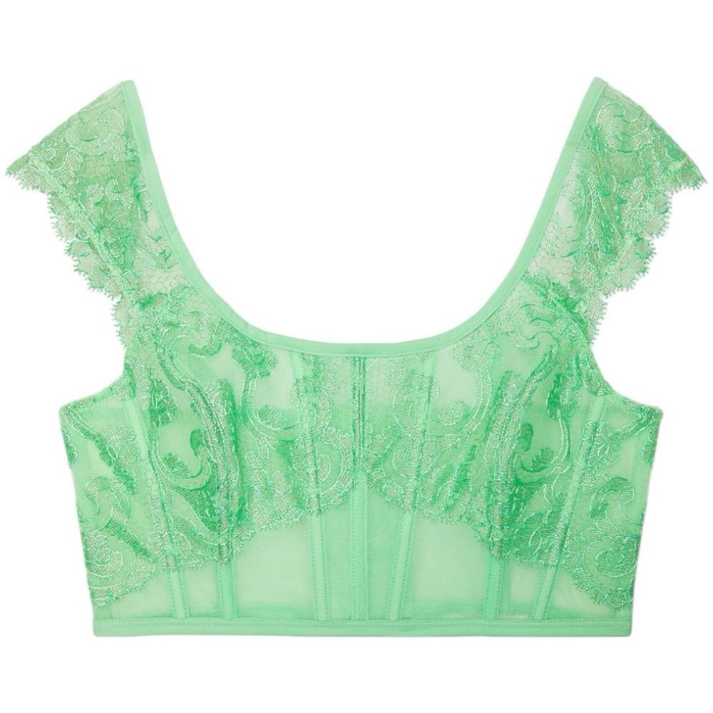 Victoria’s Secret Boho Floral Embroidered Cap Sleeve Corset Women's Bra/Top